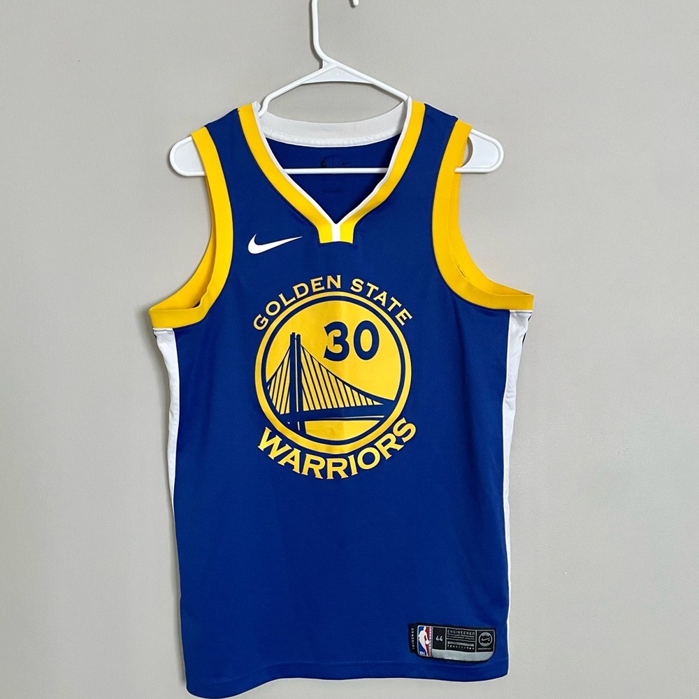 Golden State Curry is Nike Blue and Yellow Dri-FIT Jersey